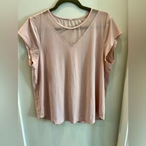 lululemon athletica pale pink For the Run Tee size 12